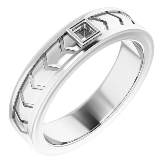14K White 1/10 CTW Natural Diamond Design Band