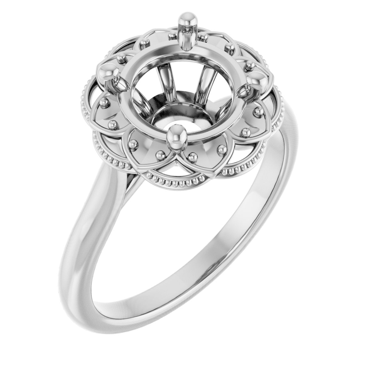 Bezel-Set Halo-Style Engagement Ring