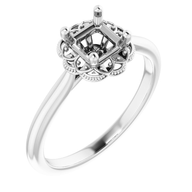 Bezel-Set Halo-Style Engagement Ring