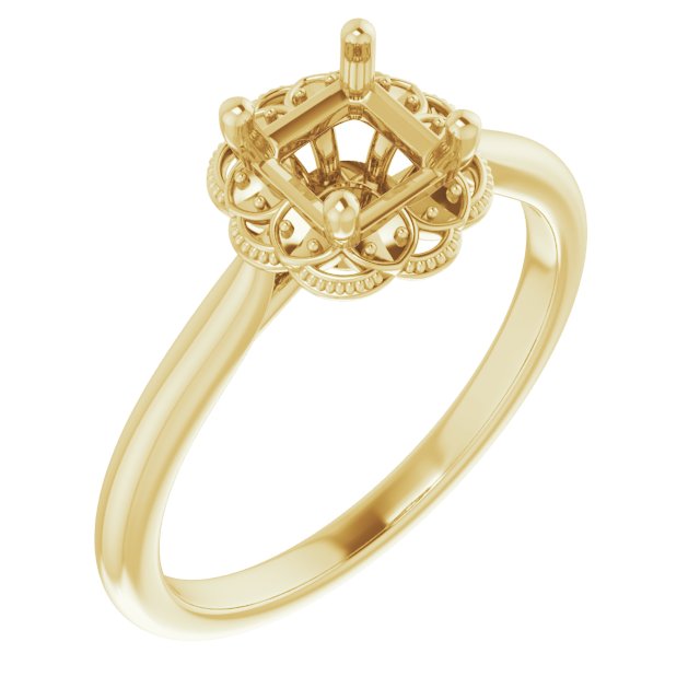 Bezel-Set Halo-Style Engagement Ring