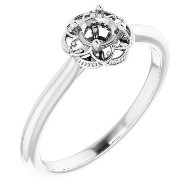 Bezel-Set Halo-Style Engagement Ring
