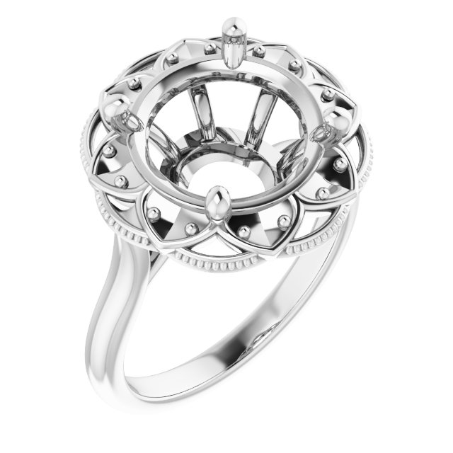 Bezel-Set Halo-Style Engagement Ring