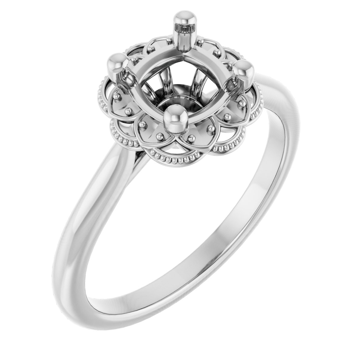 Bezel-Set Halo-Style Engagement Ring
