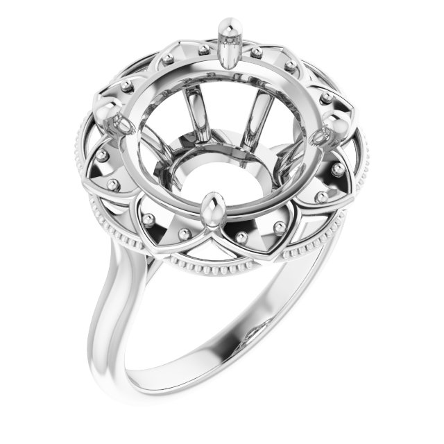 Bezel-Set Halo-Style Engagement Ring