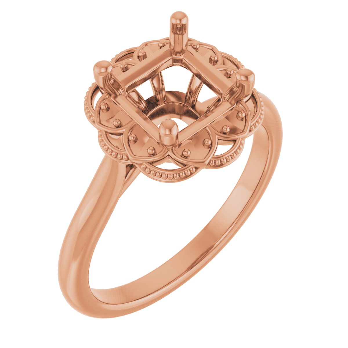 Bezel-Set Halo-Style Engagement Ring