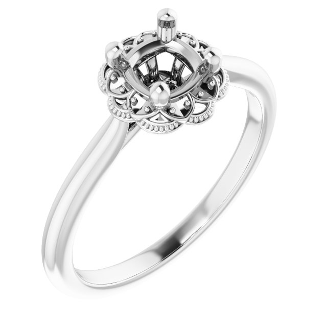 Bezel-Set Halo-Style Engagement Ring