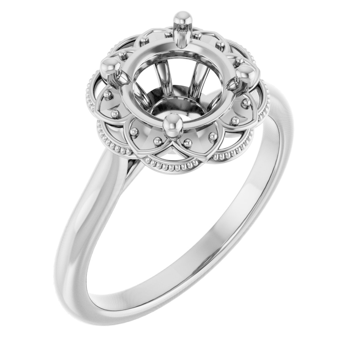 Bezel-Set Halo-Style Engagement Ring