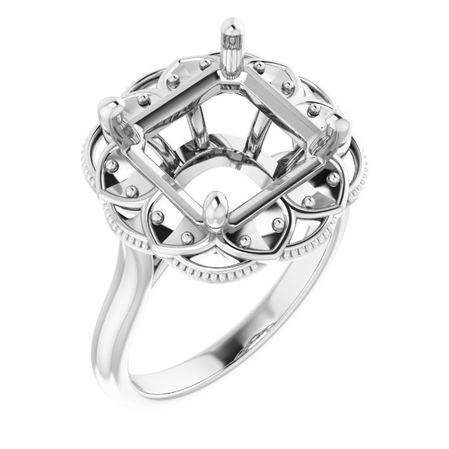 Bezel-Set Halo-Style Engagement Ring