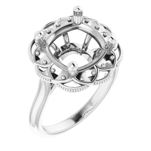 Bezel-Set Halo-Style Engagement Ring