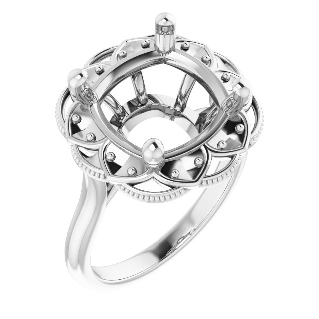 Bezel-Set Halo-Style Engagement Ring