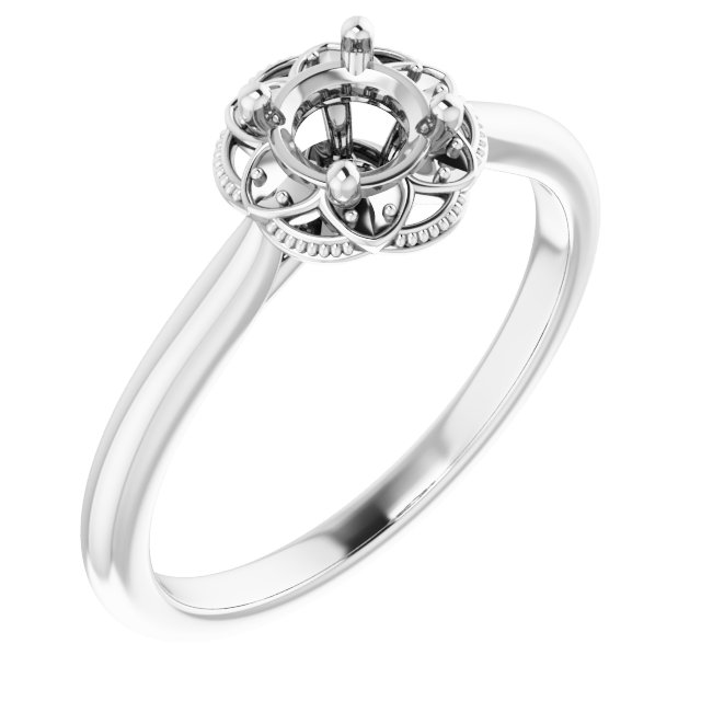 Bezel-Set Halo-Style Engagement Ring