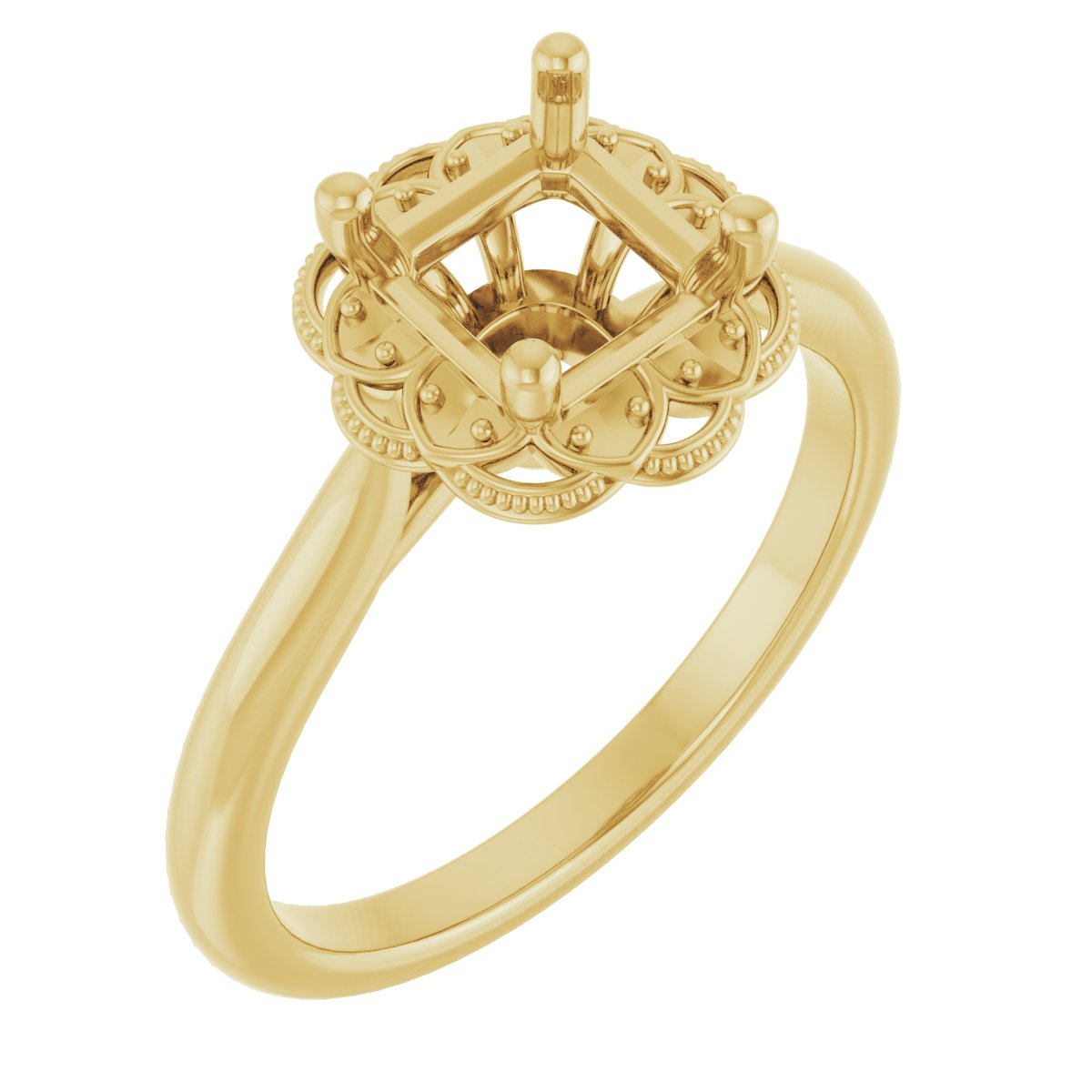 Bezel-Set Halo-Style Engagement Ring