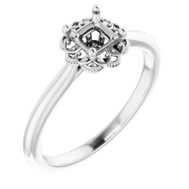 Bezel-Set Halo-Style Engagement Ring