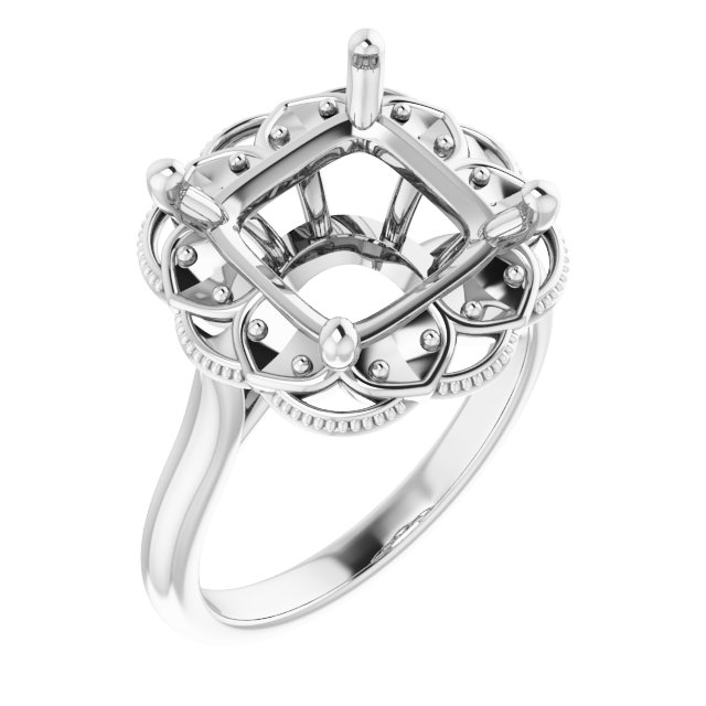 Bezel-Set Halo-Style Engagement Ring