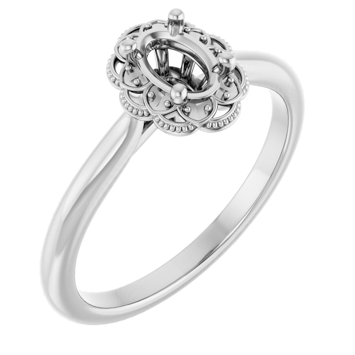 Bezel-Set Halo-Style Engagement Ring