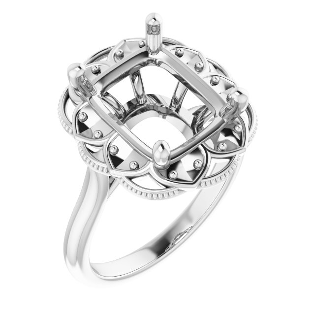 Bezel-Set Halo-Style Engagement Ring