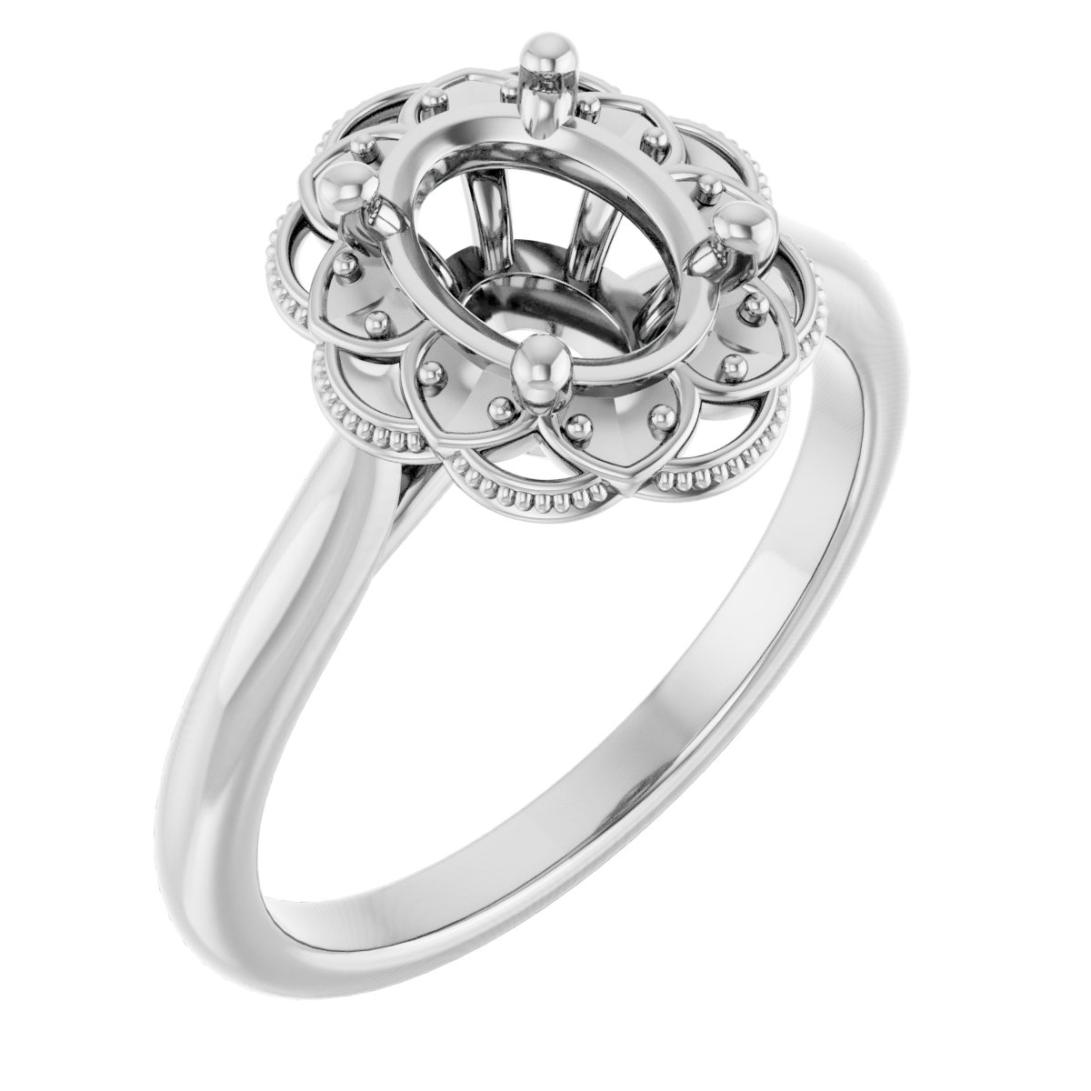 Bezel-Set Halo-Style Engagement Ring