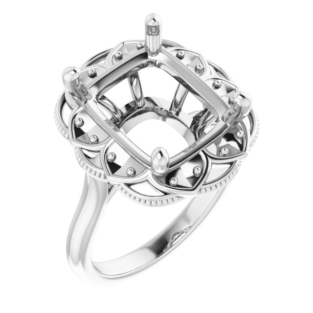 Bezel-Set Halo-Style Engagement Ring