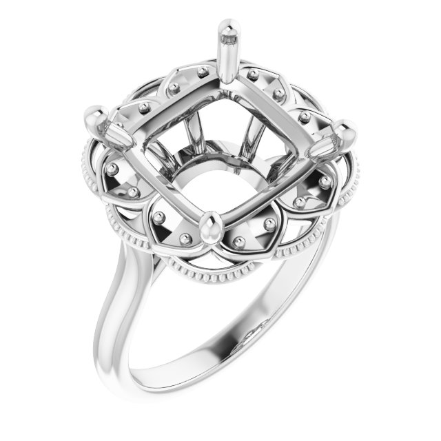 Bezel-Set Halo-Style Engagement Ring
