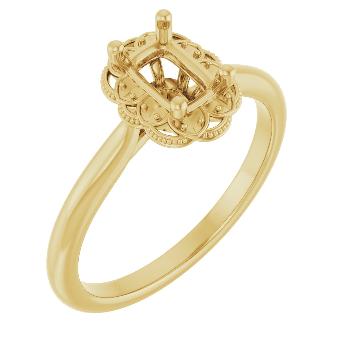 Bezel-Set Halo-Style Engagement Ring