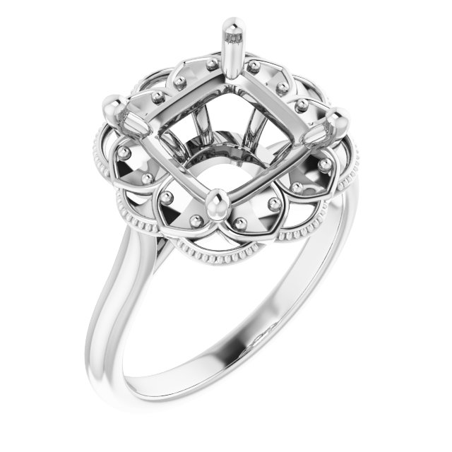 Bezel-Set Halo-Style Engagement Ring