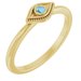 14K Yellow Natural Aquamarine Stackable Evil Eye Ring