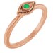 14K Rose Natural Emerald Stackable Evil Eye Ring