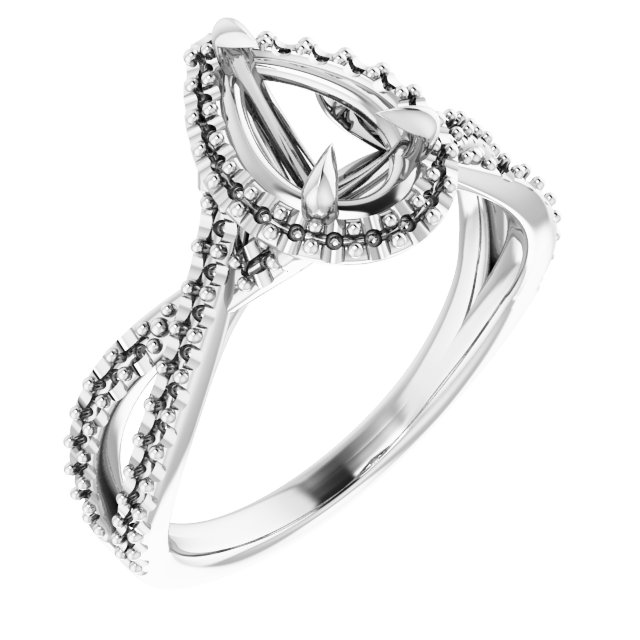 Halo-Style Criss-Cross Engagement Ring