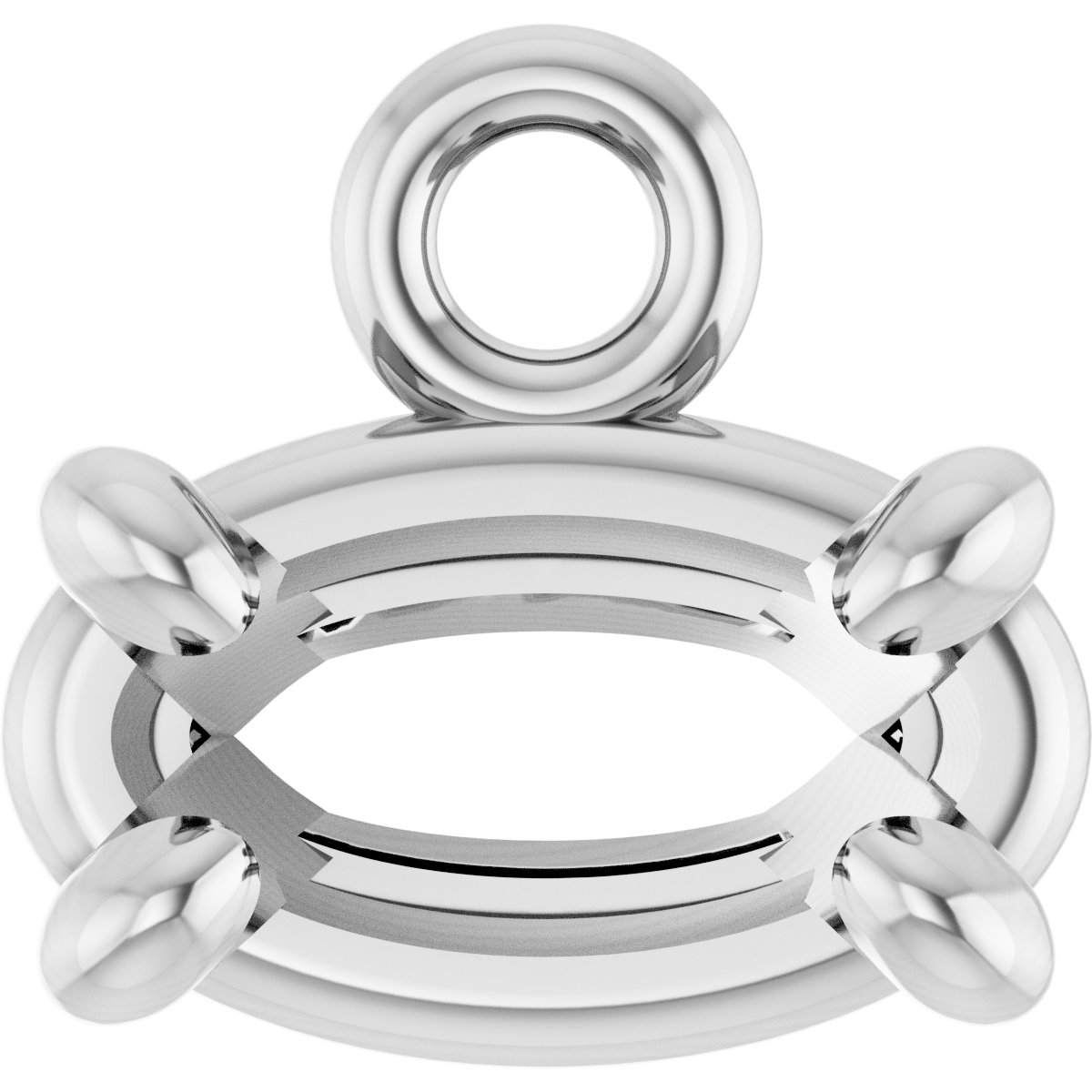 Oval 4-Prong Claw Dangle