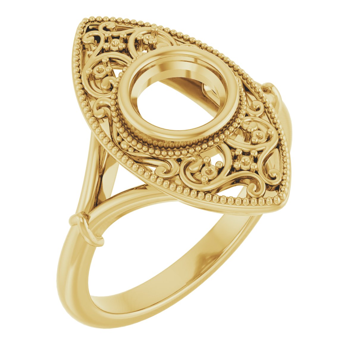 Vintage-Inspired Bezel-Set Ring