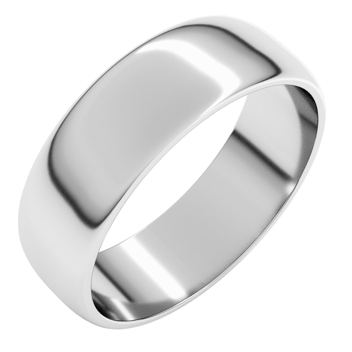 Sterling Silver 6 mm Half Round Light Band Size 5