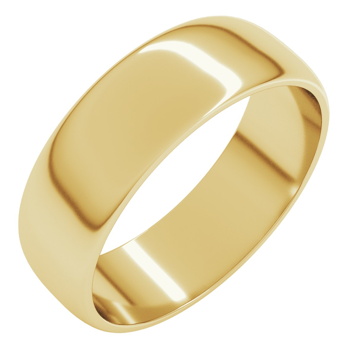 14K Yellow 5.5 mm Half Round Light Band Size 8