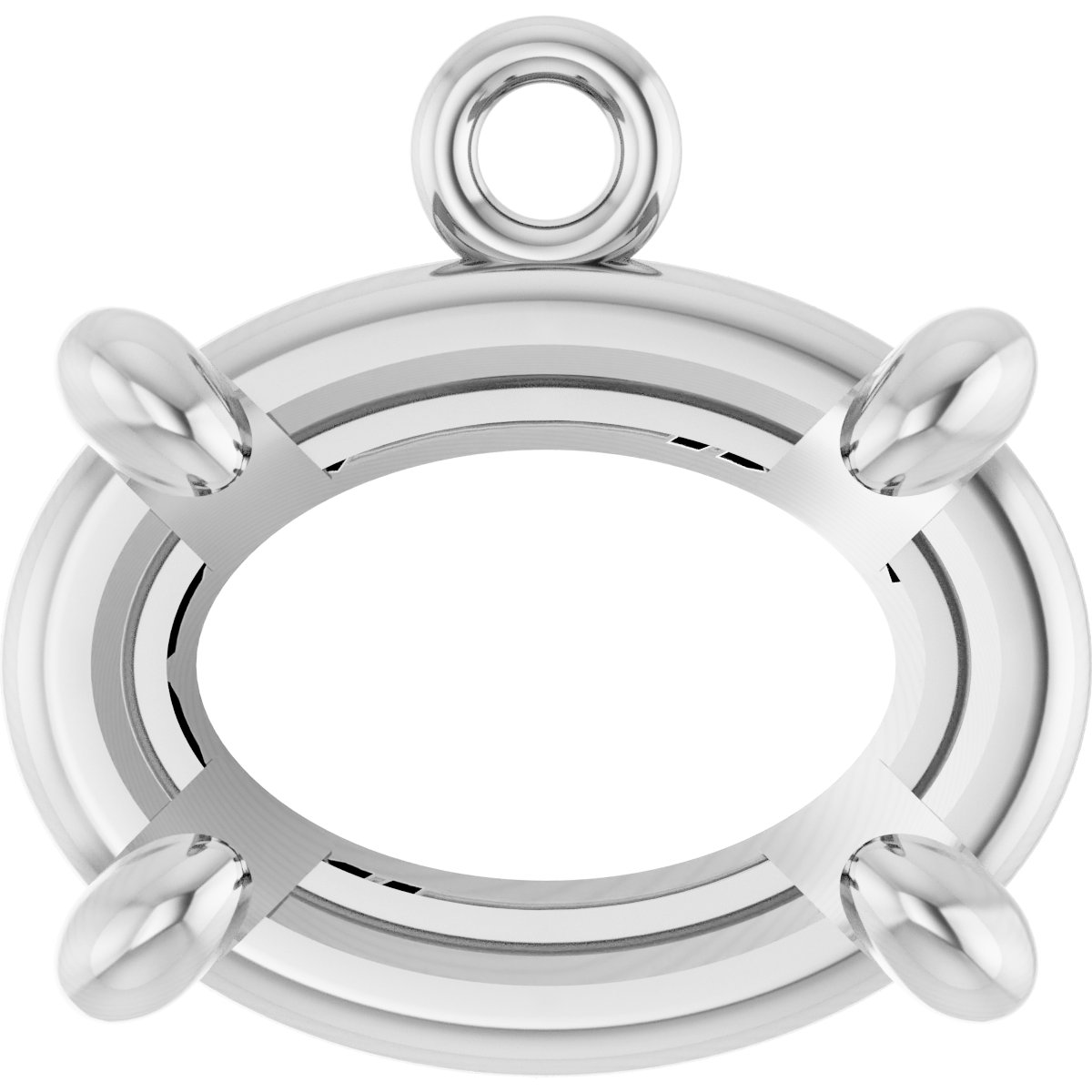 Oval 4-Prong Claw Dangle