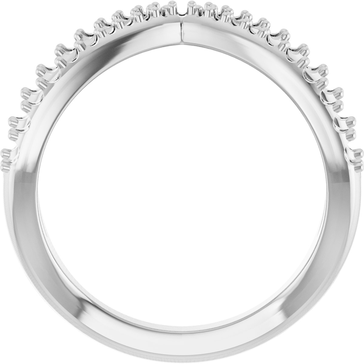 Alternative view of 3/8 CTW Natural Diamond Criss-Cross Double Row Contour Band – 14K White Gold