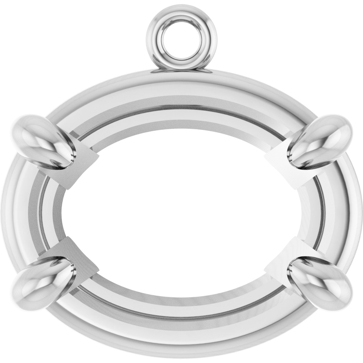 Oval 4-Prong Claw Dangle