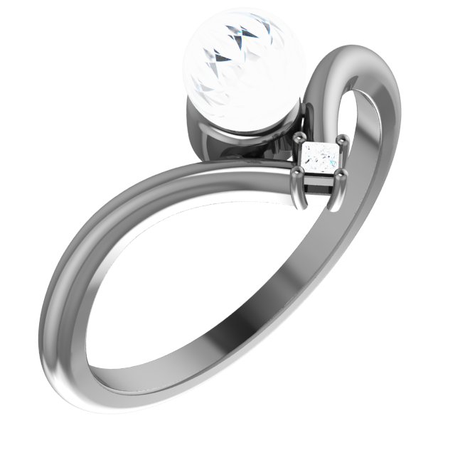 6526 / Neosadený / Sterling Silver / Pearl / 5 Mm / Polished / PEARL RING MOUNTING
