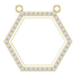 Hexagon Halo-Style Necklace Center
