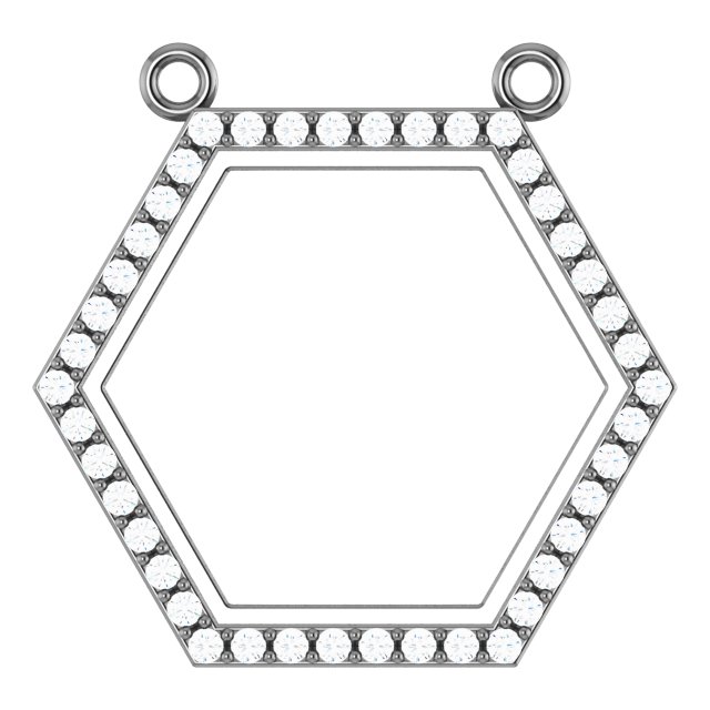 Hexagon Halo-Style Necklace Center