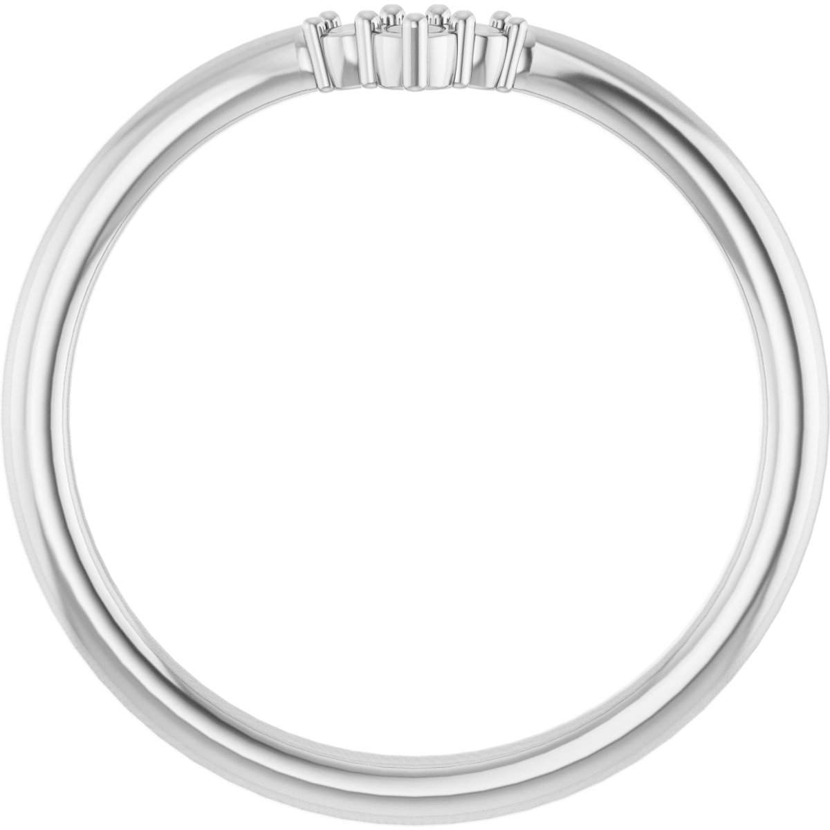Alternative view of .06 CTW Natural Diamond Contour Band – 14K White Gold