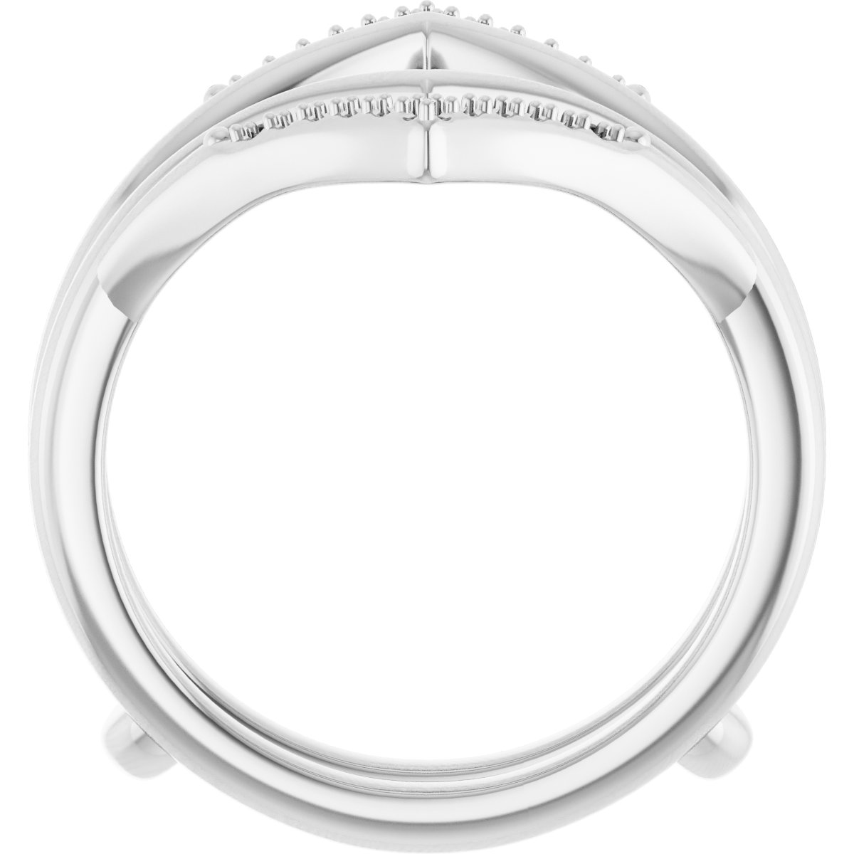 Alternative view of 1/8 CTW Natural Diamond Double Row Ring Guard – 14K White Gold