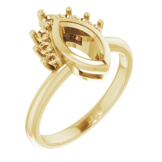 Bezel-Set Accented Asymmetric Engagement Ring