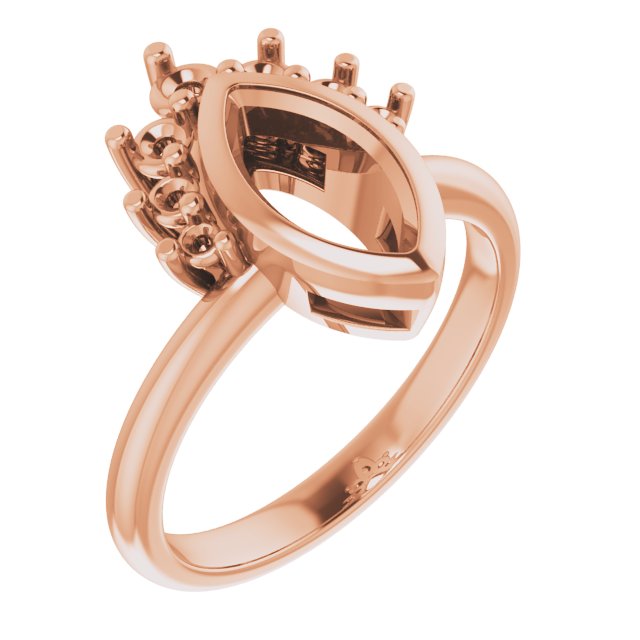 Bezel-Set Accented Asymmetric Engagement Ring