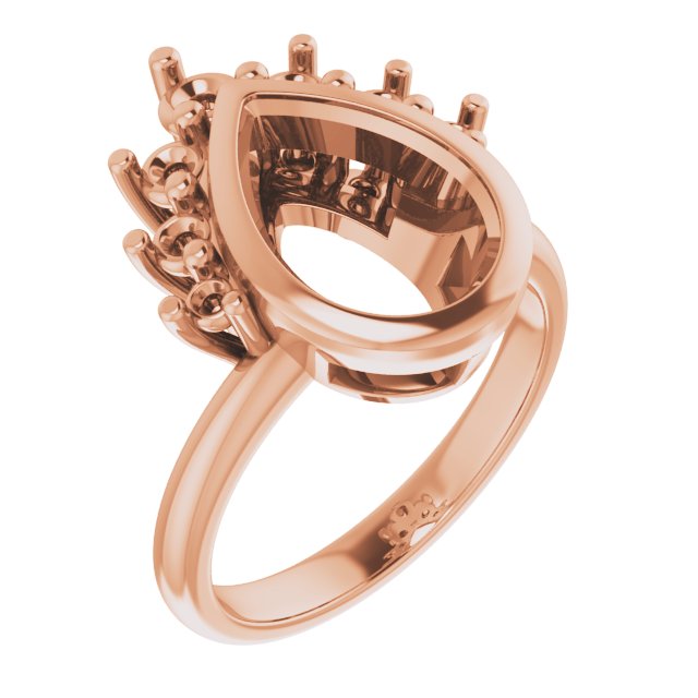 Bezel-Set Accented Asymmetric Engagement Ring