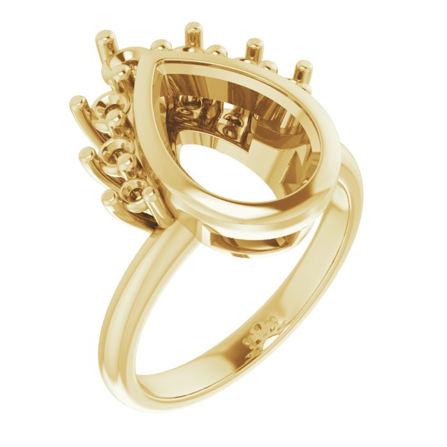 Bezel-Set Accented Asymmetric Engagement Ring