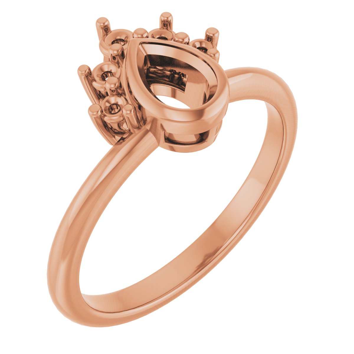 Bezel-Set Accented Asymmetric Engagement Ring