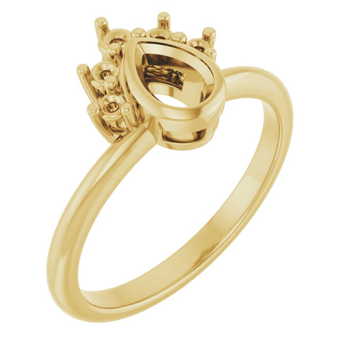 Bezel-Set Accented Asymmetric Engagement Ring