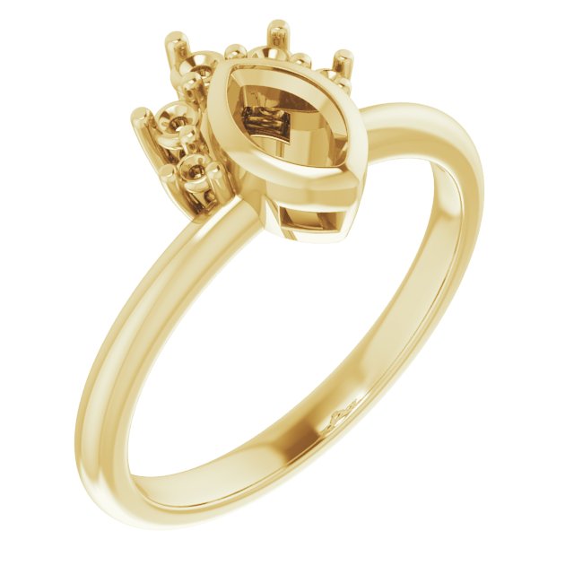 Bezel-Set Accented Asymmetric Engagement Ring