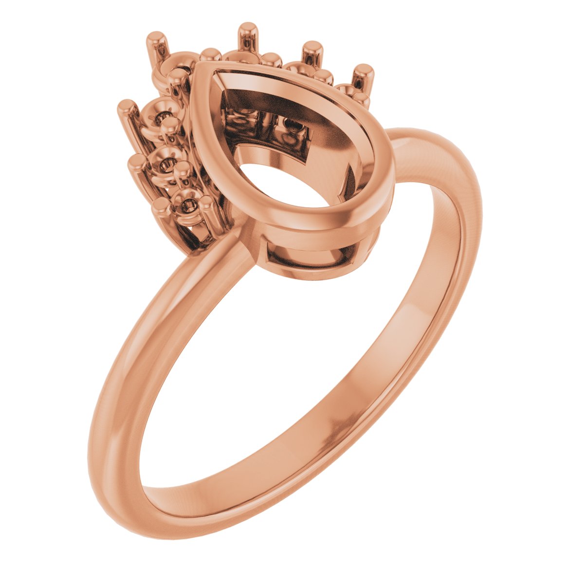 Bezel-Set Accented Asymmetric Engagement Ring