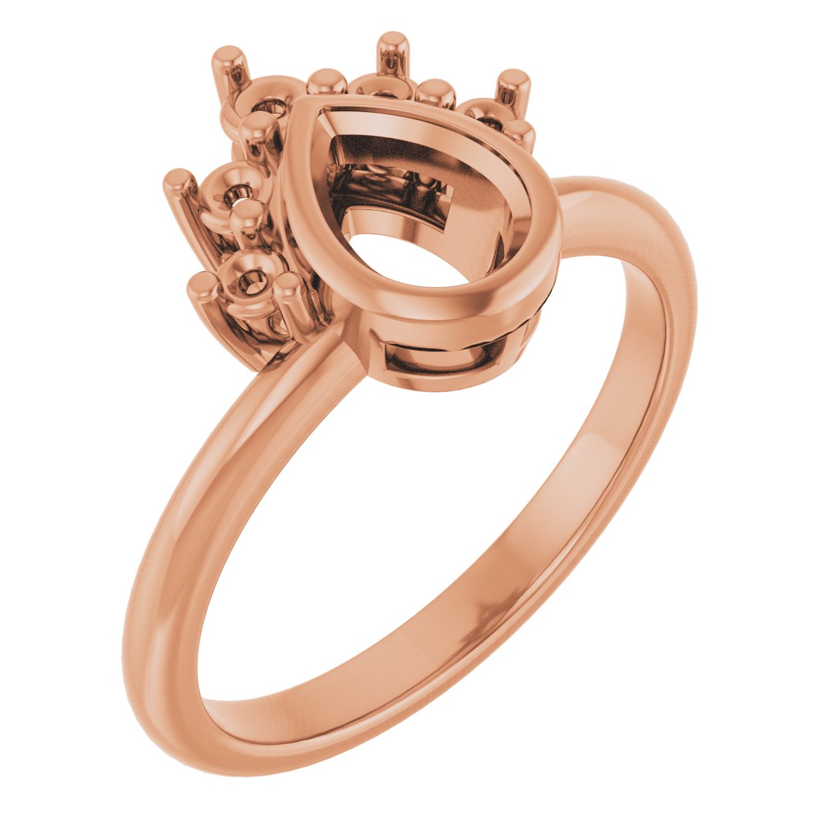 Bezel-Set Accented Asymmetric Engagement Ring