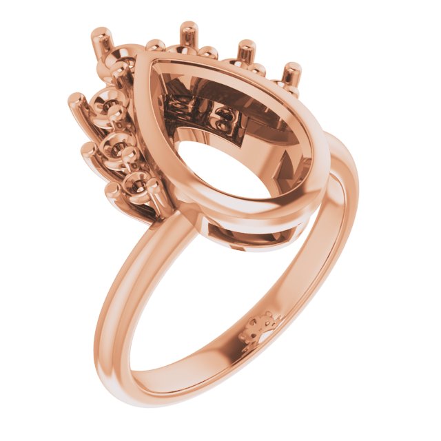 Bezel-Set Accented Asymmetric Engagement Ring